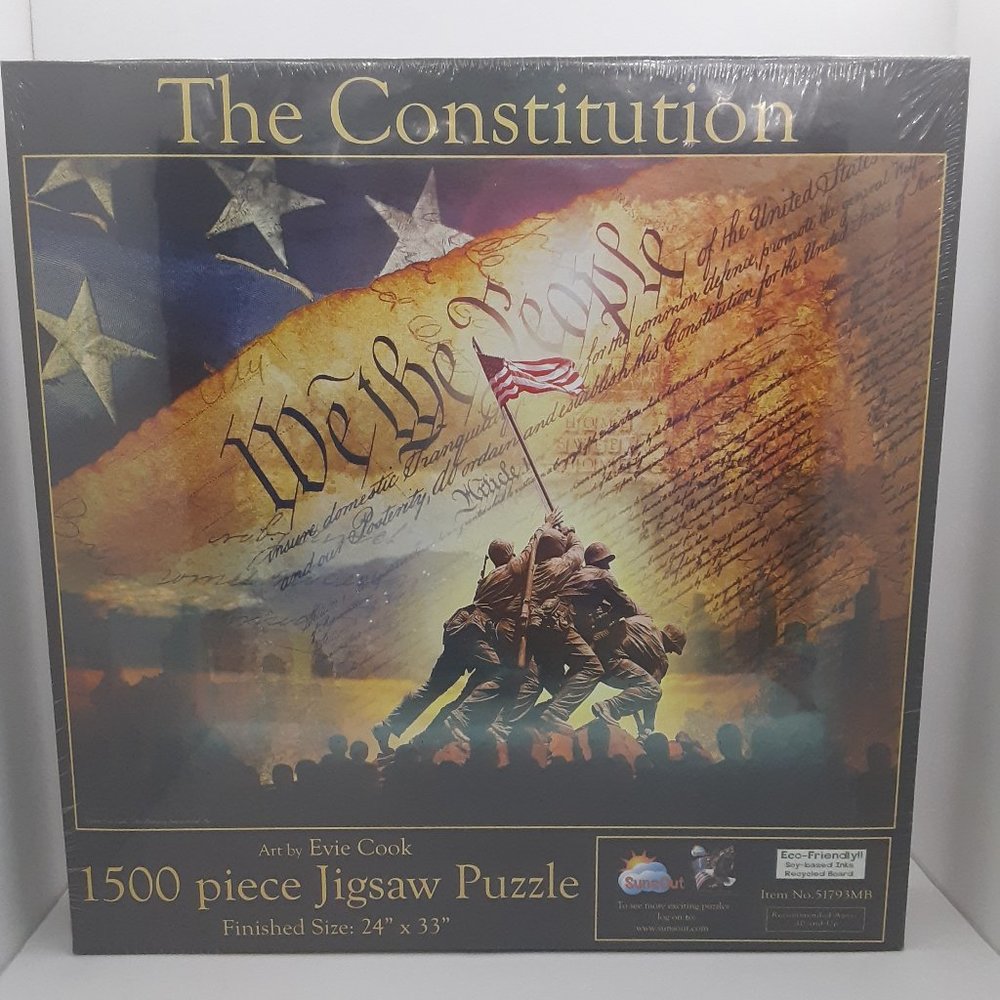 New SunsOut The‎ Constitution Evie Cook 1500 Piece Jigsaw Puzzle 24" × 33"